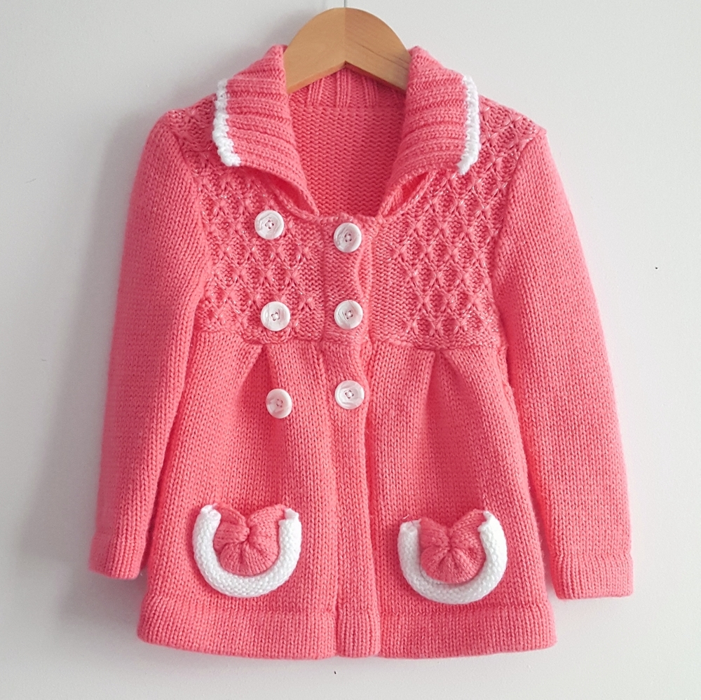 Toddler Coral Knitted Cardigan